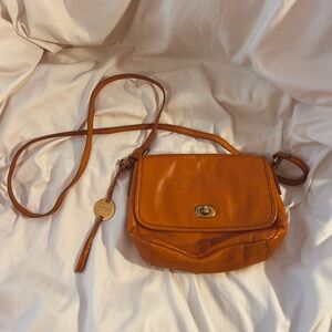 Margot Orange Leather Crossbody